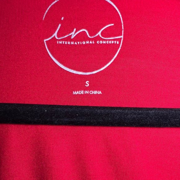 INC Ruby Red Ruched Front 3/4 Length Sleeve Stretchy Dress Shirt - Picture 6 of 8